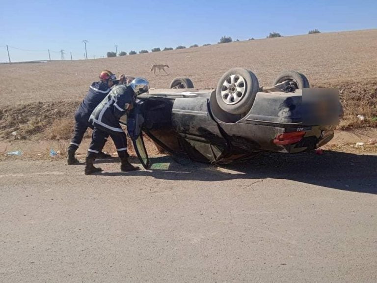 سيدي بلعباس إنقلاب سيارة حادث مرور